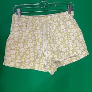 Garage Floral Green and White Shorts